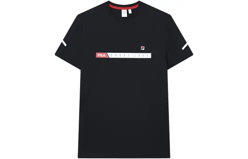 FILA Athletics T Shirts Men's Royal Blue Crew Neck Moderate Straight Fit