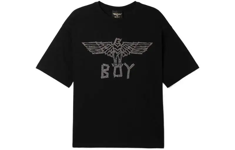 Boy London T Shirts Men's Black Crew Neck Moderate Heavyweight