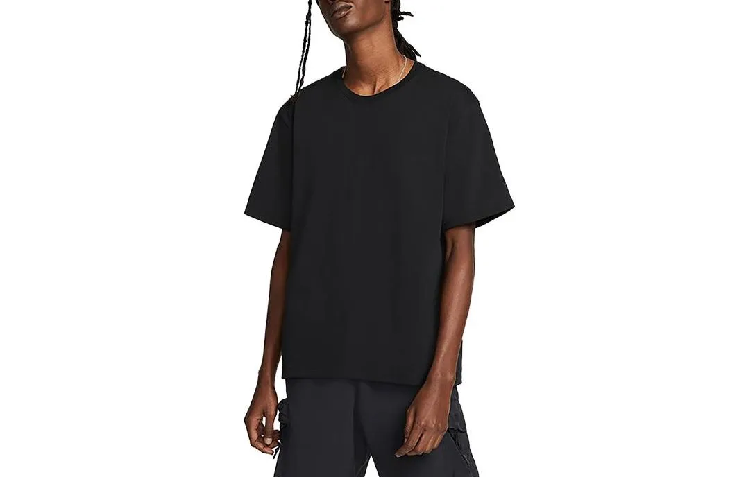 Nike T Shirts Men's Black Crew Neck Moderate Straight Fit