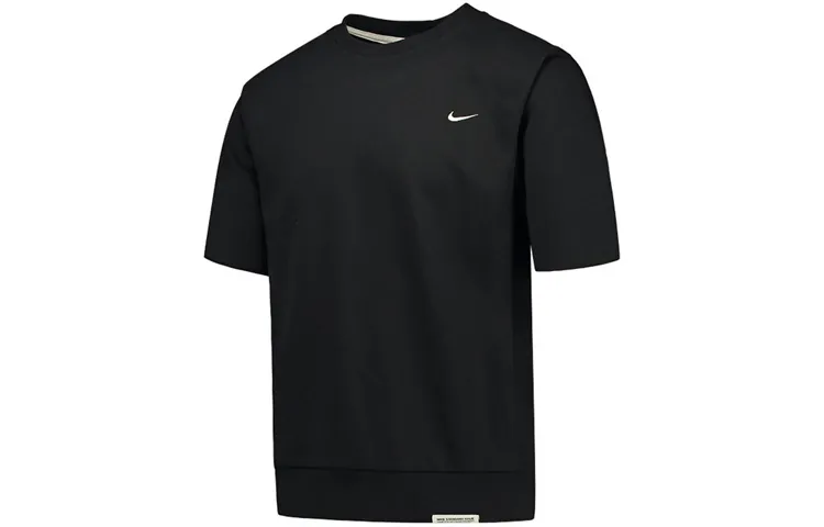 Nike T-Shirts Men's Black Crew Neck Moderate Straight Fit