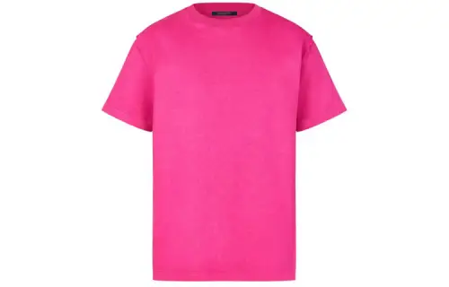 LOUIS VUITTON New Quarterly Products Of LV T Shirts Men's Pink Crew Neck Moderate Straight Fit