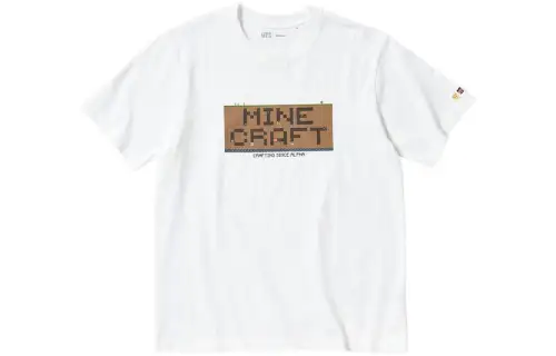UNIQLO x Minecraft SS22 Letter Print T Shirt Unisex White