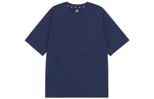 New Balance New Balance Japan T Shirts Men's Navy Blue Crew Neck Moderate Straight Fit