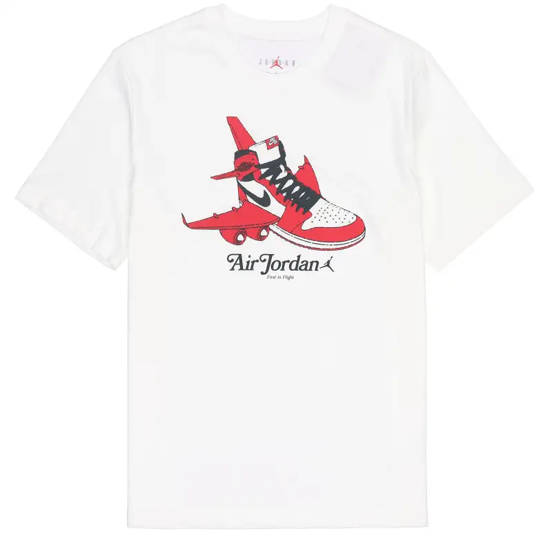 Jordan T Shirts Unisex White Crew Neck Moderate Straight Fit