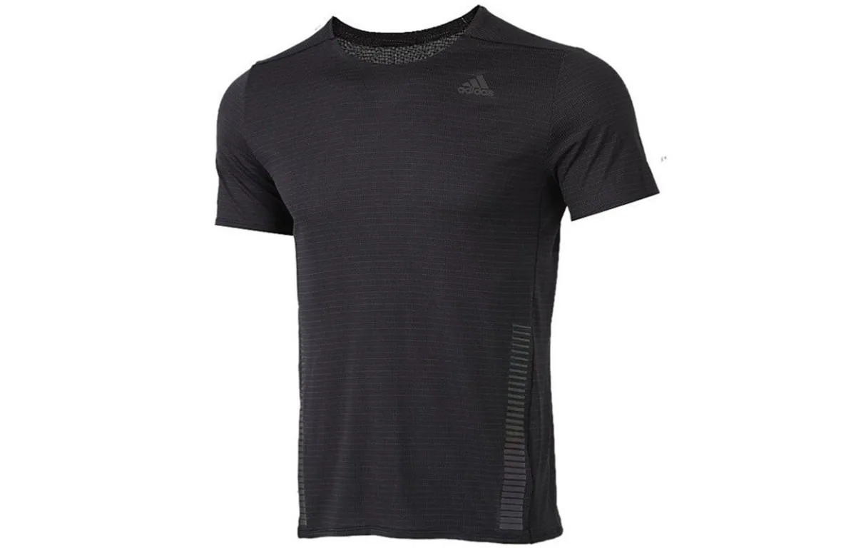 Adidas T-Shirts Men's Black Crew Neck Moderate Straight Fit