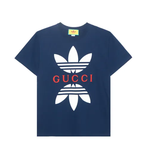Adidas X GUCCI Men Cotton Jersey T-shirt Blue