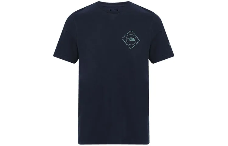 THE NORTH FACE T-Shirts Men's Blue Crew Neck Moderate Straight Fit