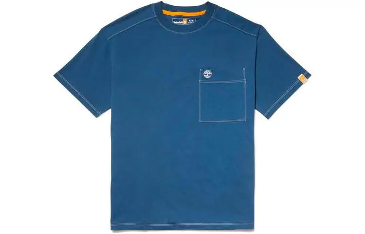 Timberland T Shirts Men's Blue Crew Neck Moderate Straight Fit