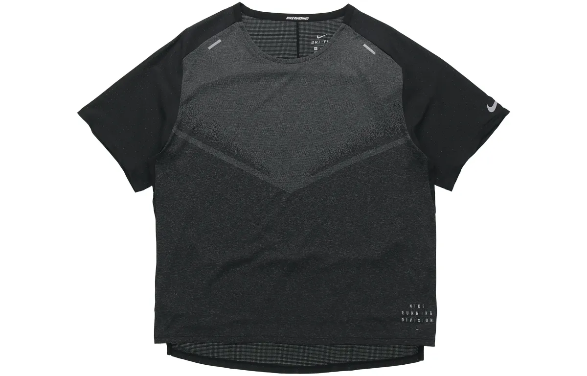 Nike T-Shirts Men's Black Crew Neck Moderate Straight Fit