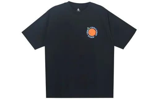 Converse T Shirts Men's Black Crew Neck Moderate Straight Fit