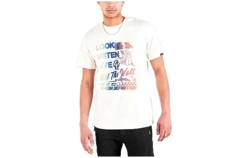 Vans T Shirts Men's White Crew Neck Moderate Straight Fit