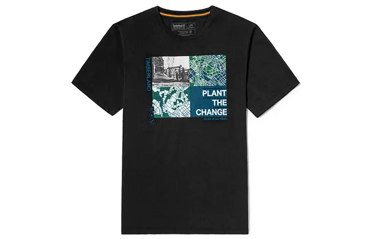 Timberland T Shirts Men's Black Crew Neck Moderate