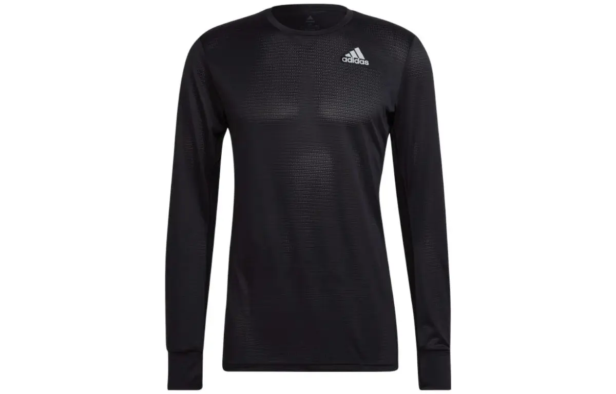 Adidas T-Shirts Men's Black Crew Neck Moderate Straight Fit