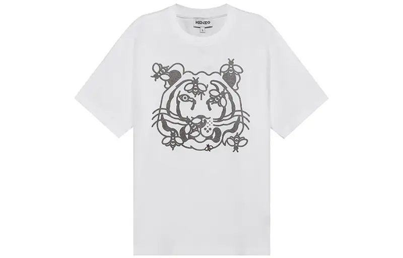 KENZO T Shirts Men's White Crew Neck Moderate Straight Fit