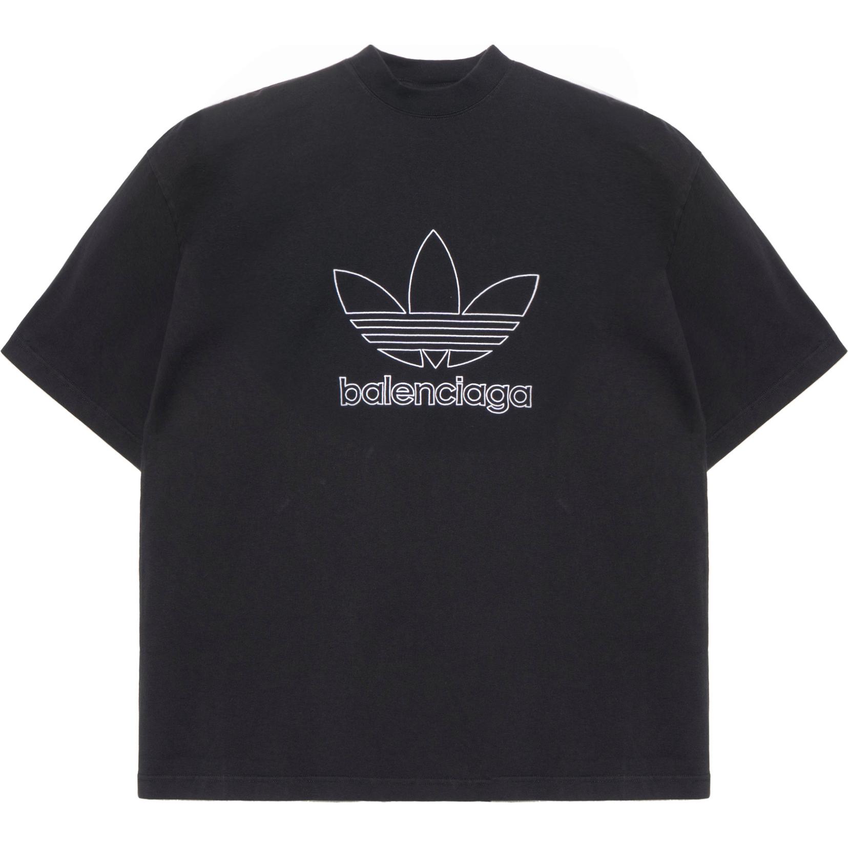 Мужская футболка Balenciaga × adidas originals FW22 Logo (черная)