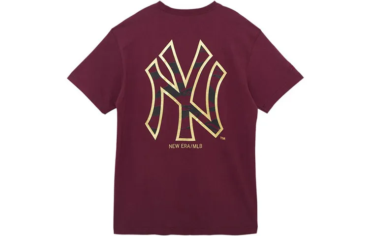 New Era T Shirt Unisex Purple Brown
