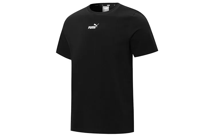 PUMA T-Shirts Men's Black Crew Neck Moderate Straight Fit