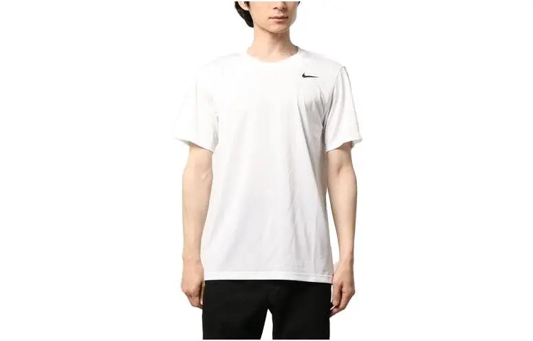 Nike T-Shirts Men's White Crew Neck Thin Straight Fit