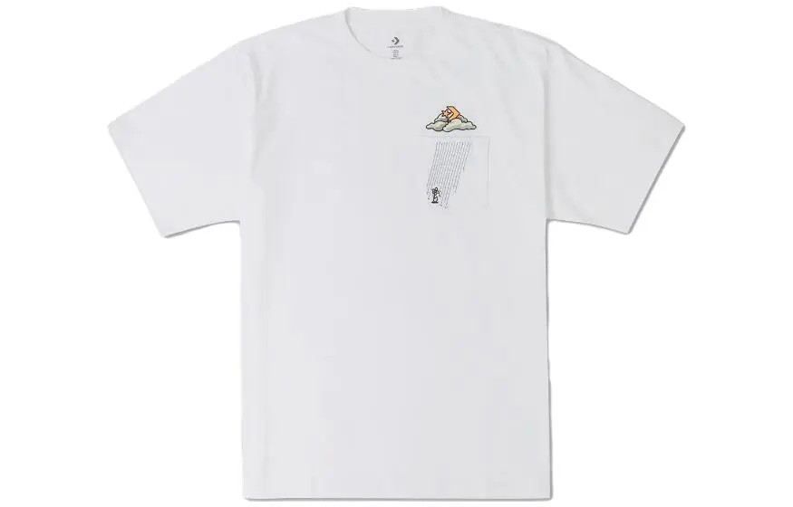 Converse T-Shirts Men's White Crew Neck Moderate Straight Fit
