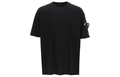 PRADA T Shirts Men's Black Crew Neck Moderate Straight Fit