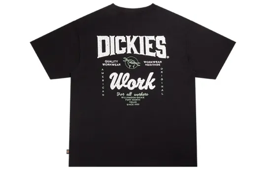Dickies T Shirts Unisex Black Crew Neck Moderate Straight Fit