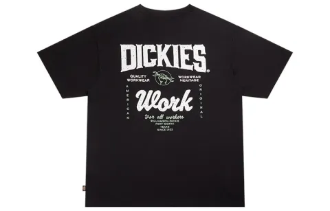 Dickies T Shirts Unisex Black Crew Neck Moderate Straight Fit