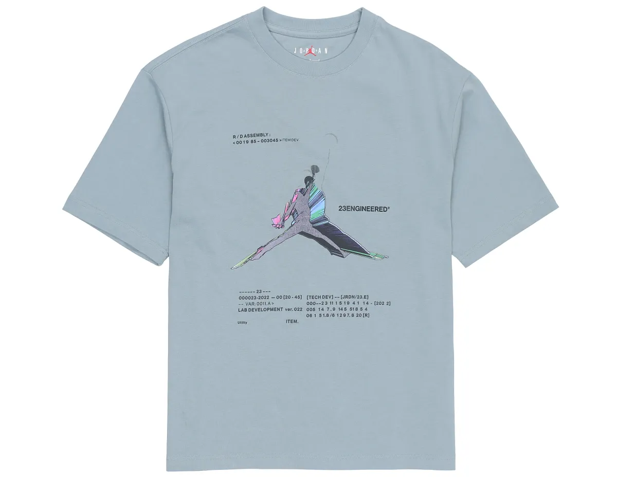 Jordan T-Shirts Men's Gray Crew Neck Moderate Straight Fit