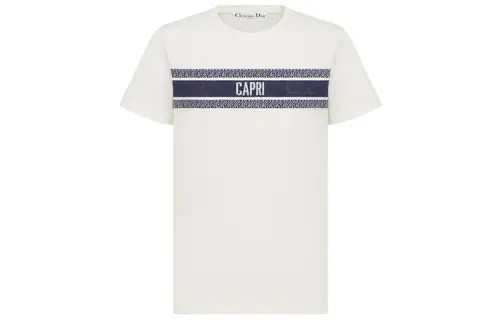 DIOR Quarterly New Products T Shirts Men's White Crew Neck Moderate Straight Fit