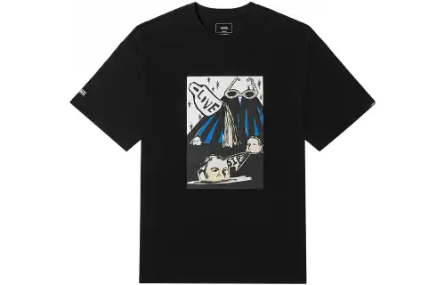 Vans X Hansol T Shirts Unisex Black Crew Neck Moderate Straight Fit