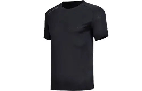 Li Ning Running Collection T Shirts Men's Black Crew Neck Moderate Straight Fit