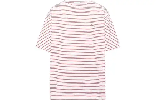 PRADA T Shirts Men's Red Crew Neck Moderate Straight Fit