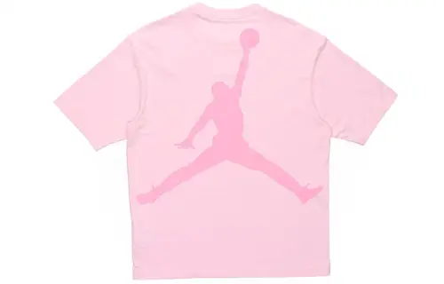 Jordan T Shirts Men's Pink Crew Neck Moderate Straight Fit