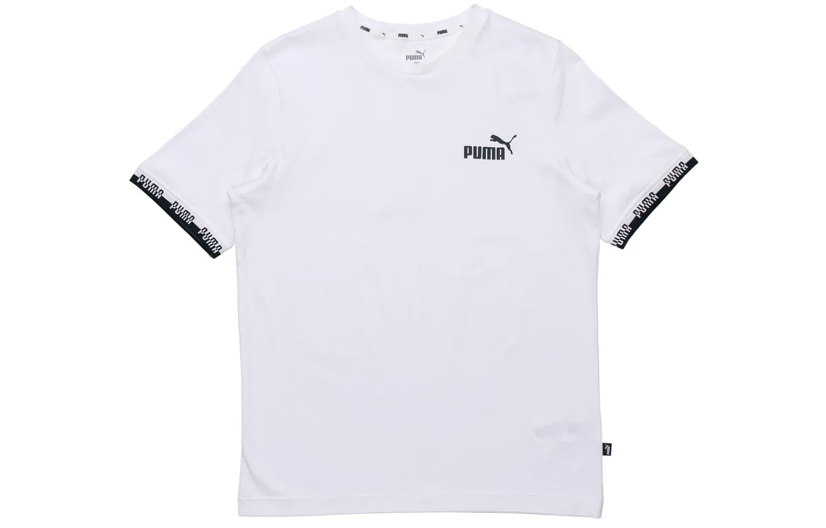 PUMA T-Shirts Men's White Crew Neck Moderate