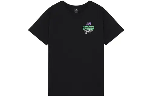 New Balance T Shirts Men's Black Crew Neck Moderate Straight Fit