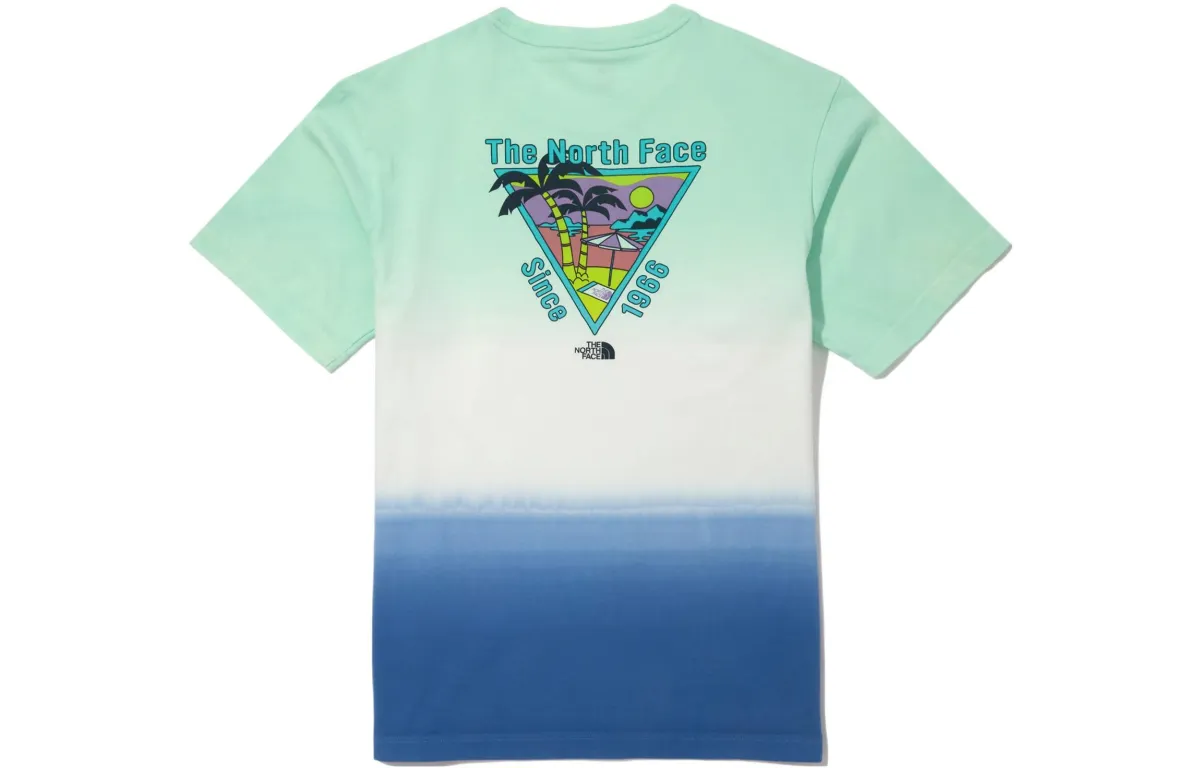 THE NORTH FACE T-Shirts Unisex Green Blue Crew Neck Moderate Straight Fit