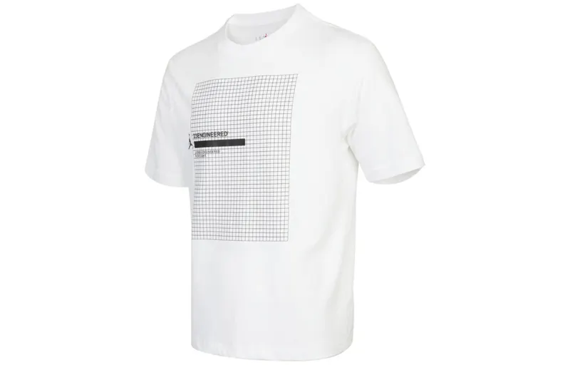 Jordan T Shirts Men's White Crew Neck Moderate Straight Fit