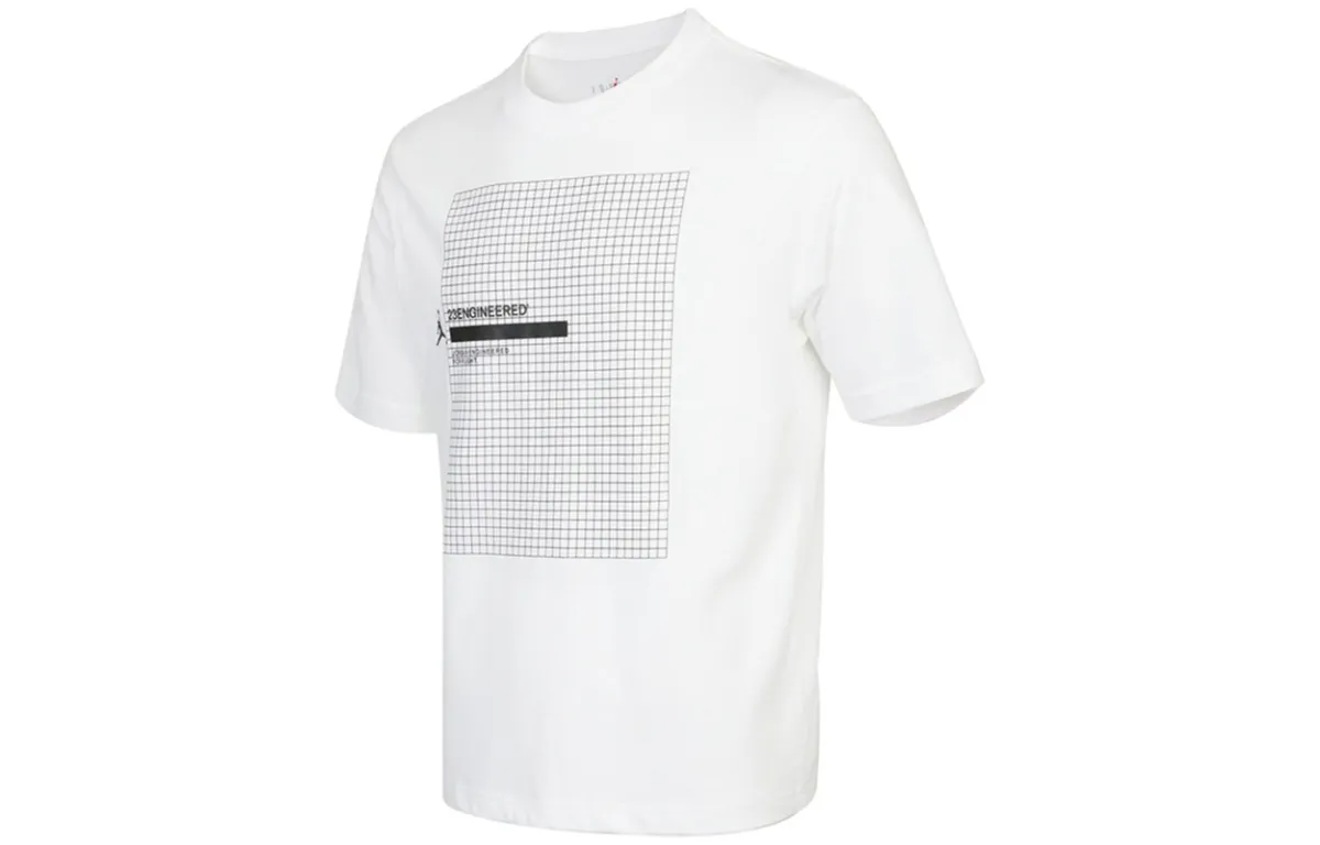 Jordan T-Shirts Men's White Crew Neck Moderate Straight Fit