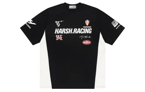 HARSH AND CRUEL T Shirts Unisex Black Crew Neck Moderate Straight Fit