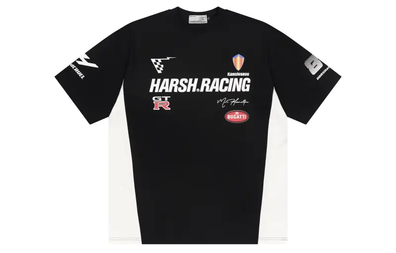 HARSH AND CRUEL T Shirts Unisex Black Crew Neck Moderate Straight Fit