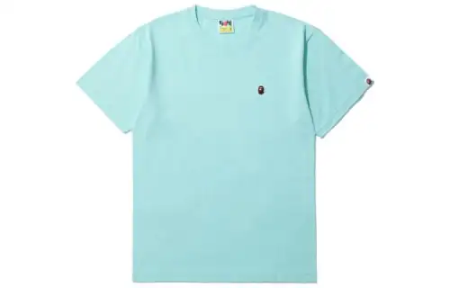 A BATHING APE T Shirts Men's Mint Green Crew Neck Moderate Straight Fit