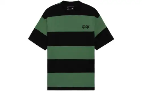 Li Ning Sports Fashion Collection T Shirts Men's Mist Pine Green Crew Neck Moderate Straight Fit