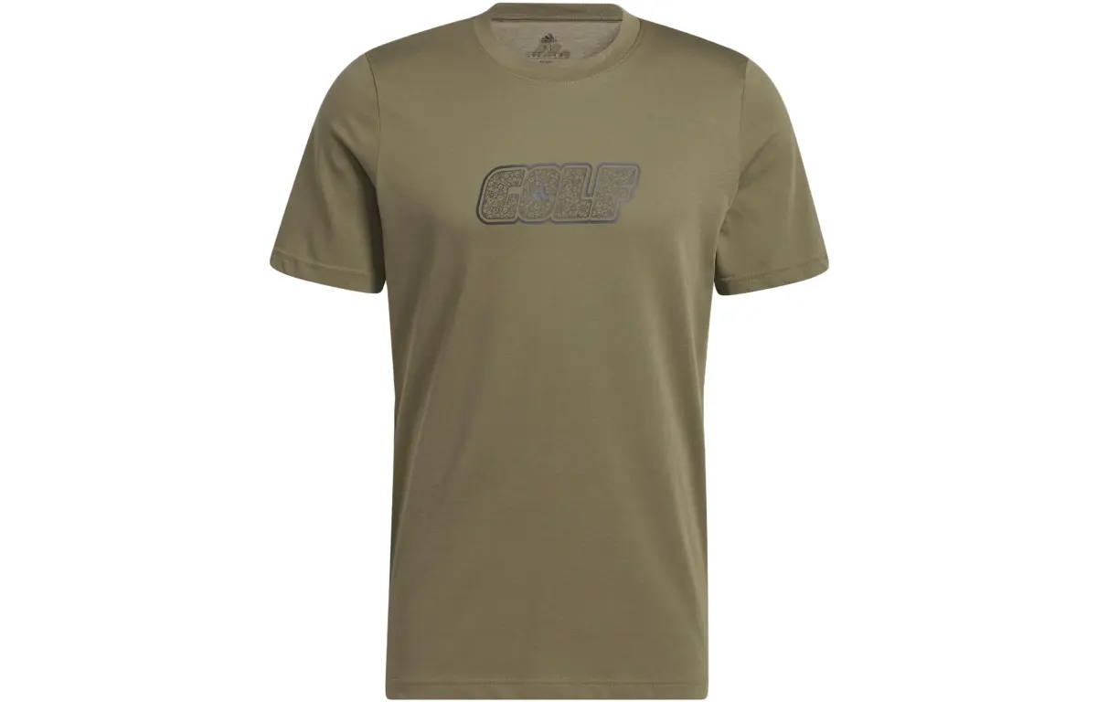 Adidas T-Shirts Men's Strata Olive Green Crew Neck Moderate Straight Fit