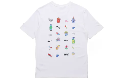 PUMA T-Shirts Men's White Crew Neck Moderate