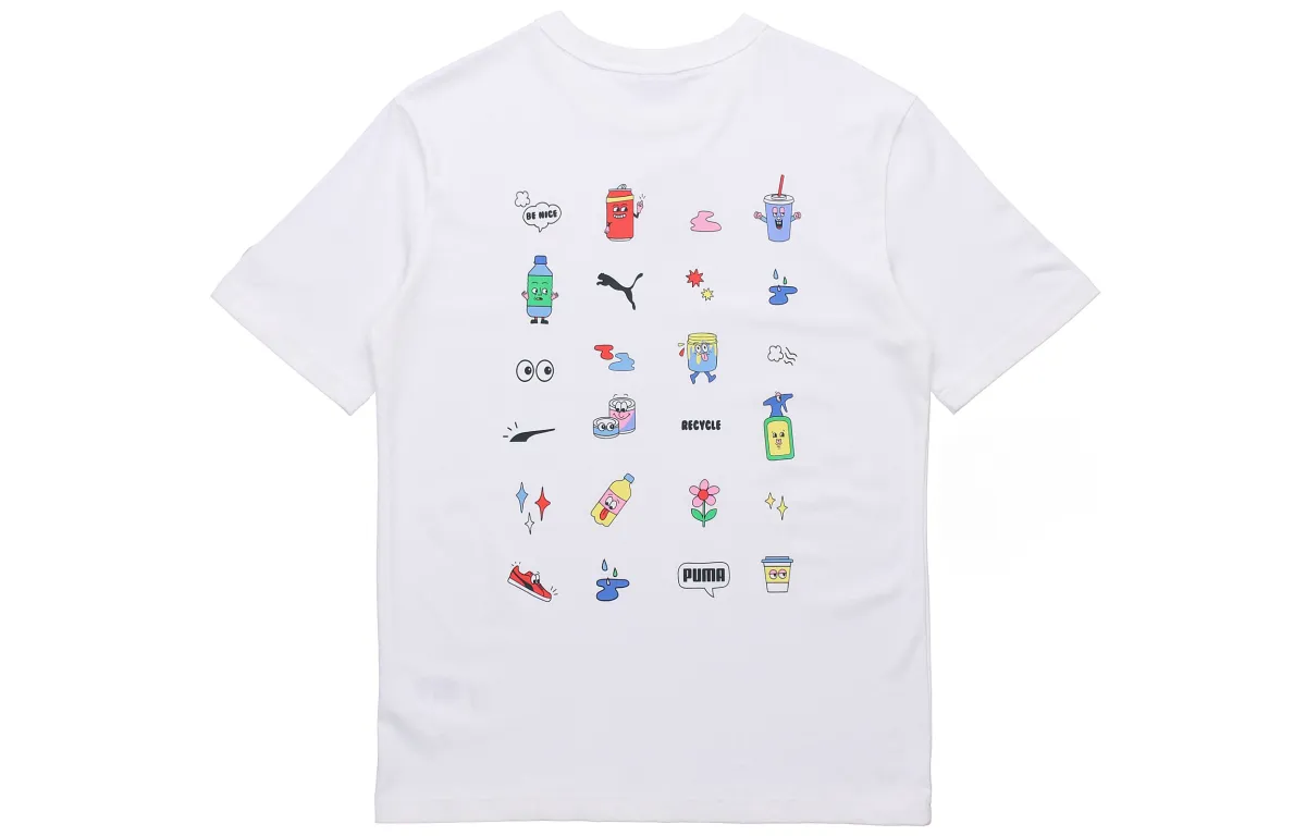 PUMA T-Shirts Men's White Crew Neck Moderate