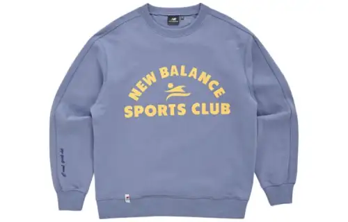 New Balance T Shirts Men's Blue Crew Neck Moderate Straight Fit