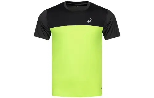ASICS T Shirts Men's Green Crew Neck Straight Fit