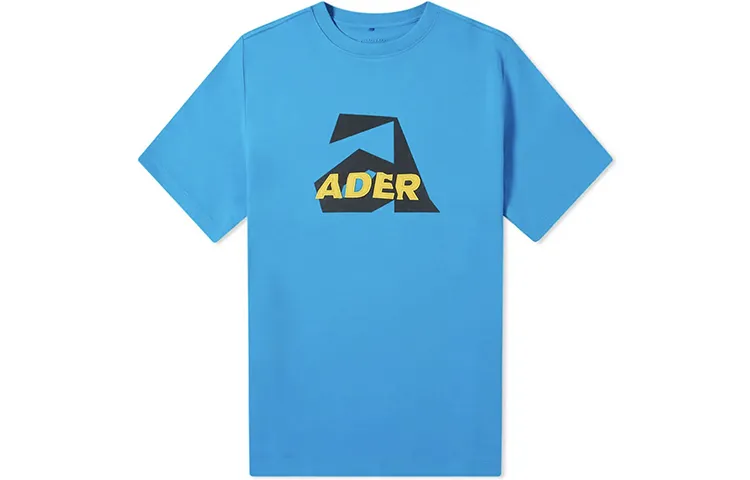 ADER ERROR T Shirts Unisex Blue Crew Neck Moderate Straight Fit