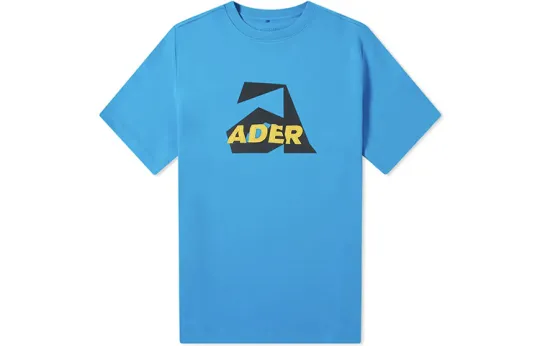 ADER ERROR T Shirts Unisex Blue Crew Neck Moderate Straight Fit