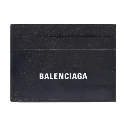 Balenciaga Cash Cow Leather Card Holder Card Holder Men's Black