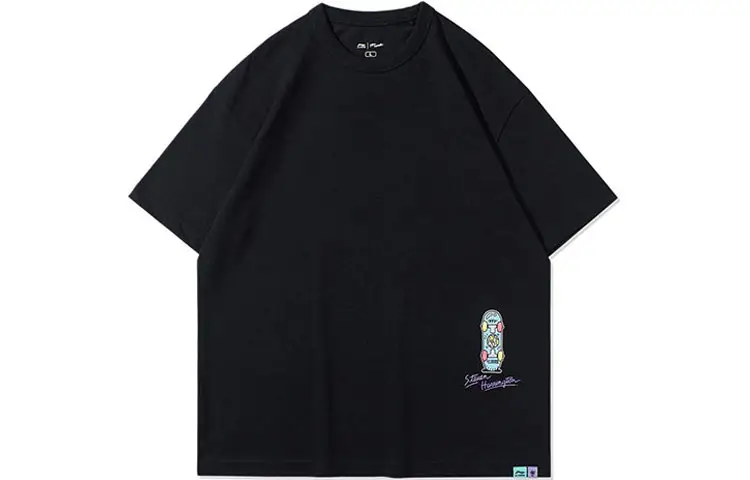 Li Ning Skateboard Collection Li Ning X Steven Harrington Collaboration T Shirt Men's Black